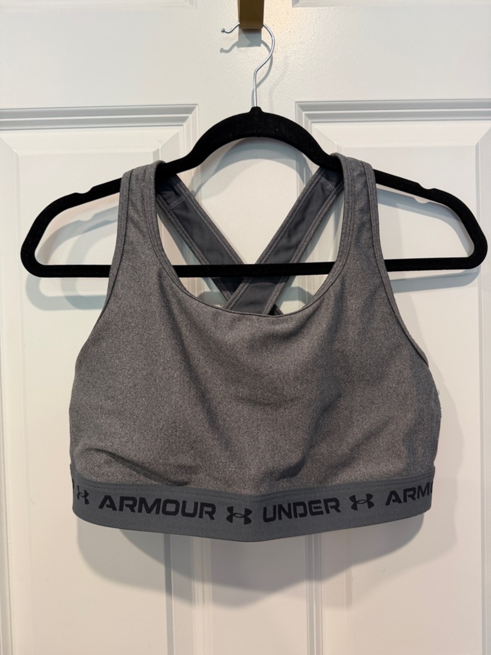 Under Armour Gray Cross-Back Sports Bra Top